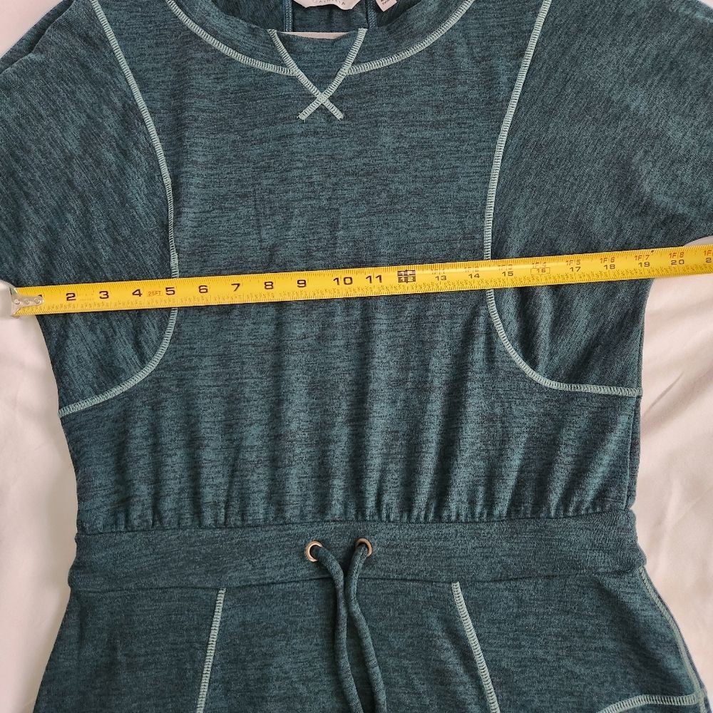 Athleta Give It Your All Small Dress Long Sleeve Drawstring Teal Pockets - Picture 11 of 13